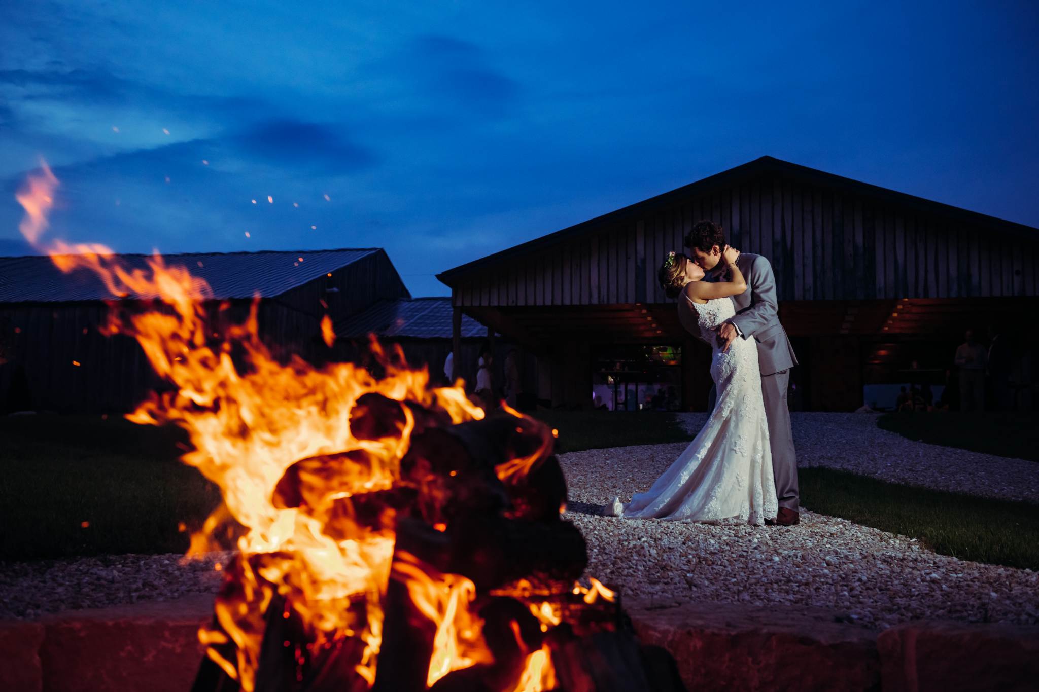 Bonfire and s'mores station at Cooper's Ridge outdoor wedding venue
